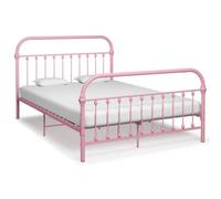 Vidaxl Bed Frame Pink Metal 140X200 Cm