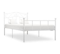 vidaXL Bed Frame White Metal 100X200 Cm, White