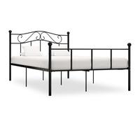 284526 Bed Frame without Mattress Black Metal 140x200 cm