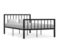Vidaxl Bed Frame Black Metal 120X200 Cm, Black