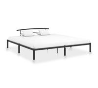 284661 Vidaxl Bed Frame Without Mattress Black Metal 180X200 Cm Super King