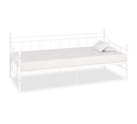 284668 Vidaxl Daybed Frame Without Mattress White Metal 90X200 Cm