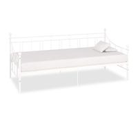 284668 vidaXL DayBed Frame without Mattress White Metal 90x200 cm