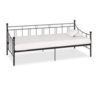 Single DayBed Frame without Mattress Black Metal 90x200 cm