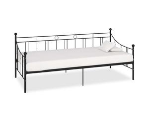 284669 vidaXL DayBed Frame without Mattress Black Metal 90x200 cm