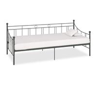 284670 vidaXL DayBed Frame without Mattress Grey Metal 90x200 cm