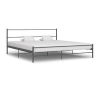 284684 vidaXL Bed Frame without Mattress Grey Metal 180x200 cm Super King