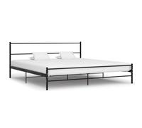 vidaXL Bed Frame Black Metal 200x200cm Double Solid Base Bedroom Furniture