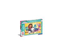 28521 Gabby's Dollshouse Supercolor Dollhouse-24 Maxi Pieces, Jigsaw Kids Age 3, Puzzle Cartoon, Made in Italy, Black