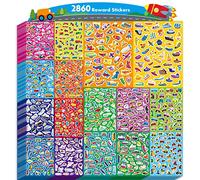 2860 Vehicle Stickers, 64 Sheets Vibrant Transportation Stickers Various Cars Trucks Airplanes Ships Constructions Motivational Decals for Kids School Classroom Home Reward Gifts Party Supplies
