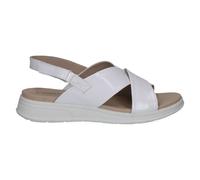 28700 46 122 | White Patent Leather | Ladies Smart Casual Platform Sole Sandals