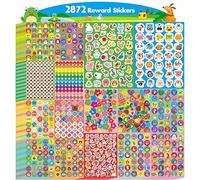 2872 PCS Incentive Stickers, 64 Sheets Round Encouragement Stickers, Animals Donuts Cupcakes Stars Hearts Motivational Teacher Classroom Reward Gifts Encourage Kids to Do Chores Go to The Toilet