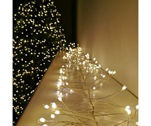 288 LED 1.8m Premier Christmas 8 Function Garland Wire Lights in Warm White