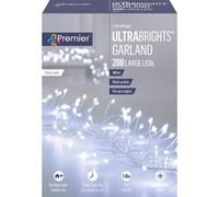 288 LED UltraBrights Multi-Action Christmas Garland Silver Wire Lights - WHITE