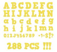 288 PCS Alphabet Combo Set, Gold Glitter Bulletin Board Letters - 78 Uppercase, 78 Lowercase, Numbers, Symbols & Punctuation - Chalkboard Classroom Letters for Home School Room