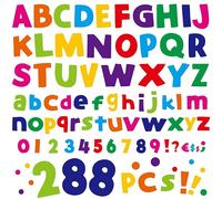 288 PCS Alphabet Combo Set, Large Size Block Letter Uppercase/Lowercase Letters, Numbers & Punctuation, Accents Cutouts for Classroom School Home Room Chalkboard Bulletin Board