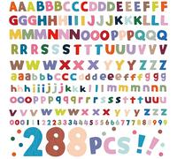288 PCS Alphabet Combo Set, Large Size Letters Uppercase/Lowercase Letters, Numbers & Punctuation, Accents Cutouts for Classroom Home School Room Chalkboard Bulletin Board