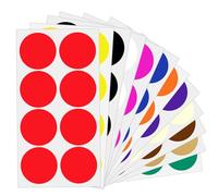 288 Pieces - 50mm Large Round Coloured Stickers Labels, 12 Colors Circle Sticky Dots Color Coding Label, Big Removable Colored Dot Stickers Labels for Moving Boxes, Inventory, Coding, Organization