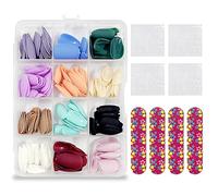 288 pieces of frosted ballet nails, with 4 sheet of jelly glue, 4 individual of double-sided nail files, DIY nail accessories, full coverage false nails, almond shaped nail tips