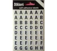 288 Sticky Letter Alphabet Labels A to Z White Self Adhesive Stickers Black Letters