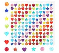 2880 Pcs Holographic Stickers for Kids, 20 Sheets, Star Heart Dot Shapes Small Rainbow Stickers, Reward Sticker and Decoration for DIY Crafts, Teacher Supplie