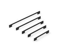 288mm Matt Black Cabinet Handle Slim Dark Modern Cupboard Door Drawer Pull Wardrobe Furniture Replacement