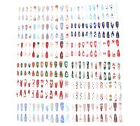 288pcs Christmas False Nail Tips Abs Manicure Set for Home Salon Use
