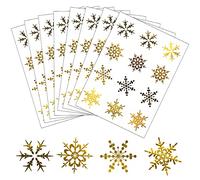 288PCS Christmas Snowflakes Stickers 1.5 Inch Round Circle Cute Snowflakes Label Stickers for Gift Card Envelope Cookie Candy Bag Decorations