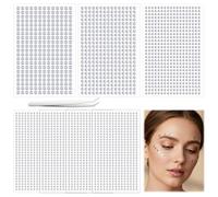 2898 Pcs Gem Stickers Self Adhesive Silver Rhinestones Acrylic Crystal Face Gems with 1 Pick Up Tweezer Bling Diamante Gems for Crafting DIY Nail Jewel Clothes Makeup Decoration (3/4/5/6mm)