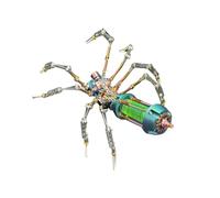 289PCS Cyber Erosion Spider B Metal Assembly Model, 3D Steampunk Insect DIY Kit, Cyberpunk Desk Display Collectible for Adults