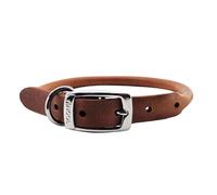 (28cm - 36cm, Chestnut) Ancol Heritage Latigo Round Leather Dog Collar