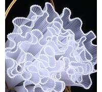 28cm*4.5M Pearl Wave Edge Flower Wrapping Mesh Yarn DIY Floral Bouquet Packaging Paper Valentine'S Day Wedding Party Gifts Decor(B)