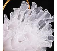 28cm*4.5M Pearl Wave Edge Flower Wrapping Mesh Yarn DIY Floral Bouquet Packaging Paper Valentine'S Day Wedding Party Gifts Decor(K)