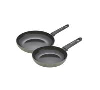 28cm and 20cm Recycled Aluminium Frying Pan Set - Green