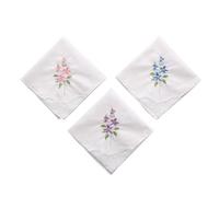 28cm Colorful White Lace Embroidered Handkerchief Square Towel Cotton Soft Embroidered Ladies Handkerchief for Party, Flower Type Four Col, as described