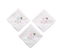 28cm Colorful White Lace Embroidered Handkerchief Square Towel Cotton Soft Embroidered Ladies Handkerchief for Party, Flower Type Five Col, as described
