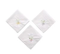 28cm Colorful White Lace Embroidered Handkerchief Square Towel Cotton Soft Embroidered Ladies Handkerchief for Party, Flower Type Two Colo, as described