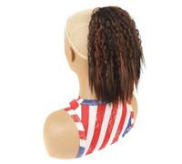 28CM Drawstring Ponytail Extension,Synthetic Short Clip Curly Wavy Lightweight Layered Pony Tails Hair Extensions for Women Hair Extension for Daily Use(1BH33)