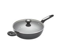 Morphy Richards Lidded Saute Pan, Forged Aluminium, 28cm, Non-Stick Ceramic Coating, Tempered Glass Lid, Large Helper Handle, One Pot Cooking, Suitable for All Hobs, Black, 850703