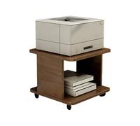 28cm High Printer Stand for Home Office Mobile Printer Table with Wheels Thickened Board & Storage Under Desk File Cabinet (Yellow 50x40x28cm)