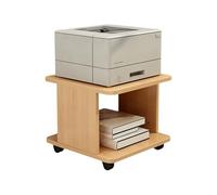 28cm High Printer Table for Home Office with Movable Rubber Wheels Printer Stand with Storage Thickened Board Mobile File Cabinets for Under Desk(Natural,50 * 40 * 28cm)