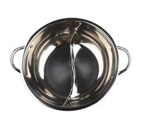 28cm Hot Pot Twin Divided, Stainless Steel Cookware Hot Pot, Ruled Compatible Soup Stock Pots for Home Kitchen Cooking(28cm)