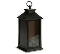 28cm Indoor Black LED Lantern Coal Fire Place Effect Lantern Patio Hanging