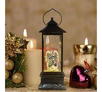 28cm Large Christmas LED Lantern Glitter Water Filled Snow Globe Xmas Home Decor Festive Nativity Decorations