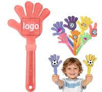 28cm Personalised Large Hand Clappers with LED Lights & Custom Print - For Maximum Cheering Impact at Sports Teams, Parties & Events, Durable Plastic Noisemaker (Red)