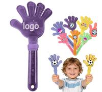 28cm Personalised Large Hand Clappers with LED Lights & Custom Print - For Maximum Cheering Impact at Sports Teams, Parties & Events, Durable Plastic Noisemaker (Purple)