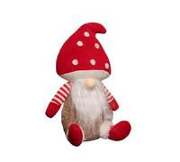 28cm Red and White Sitting Christmas Gonk with Mushroom Hat