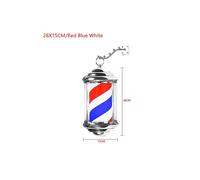 (28cm red blue white, Us) Rainproof barber pole led light rotating hair salon sign wall mount energy saving wall lamp retro style for outdoor indoor