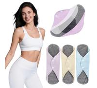 28cm Reusable Cloth Sanitary Pad with Graphene Infused Fabric, Washable Cotton Panty Liner for Women, Waterproof Leakproof Period Pads for Travel and Daily Care, Random Color