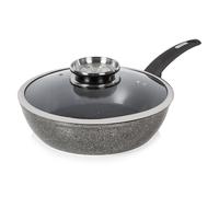 Tower T81202 Cerastone Induction Saute Pan, Non Stick Ceramic Coating, Easy to Clean, Dishwasher Safe, Graphite, 28cm
